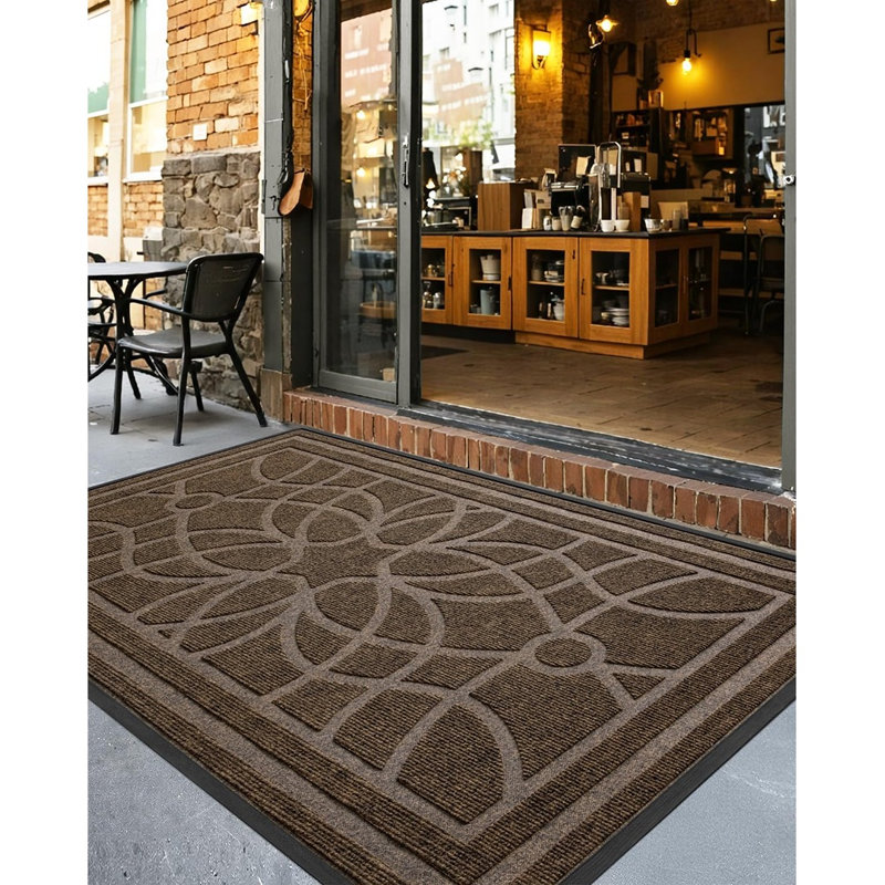 DEXI Heavy-Duty Non-Slip Outdoor Entrance Doormat, Brown
