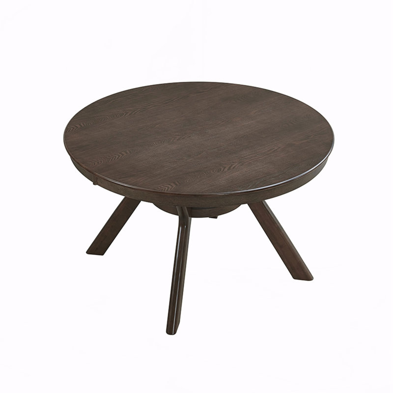 Round Rubber Wood Dining Table, Dark Brown