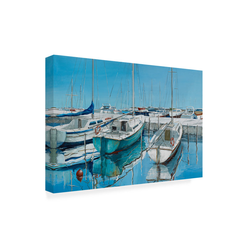 Art sur toile, "Colonie de bateaux", H 30 po x l 47 po