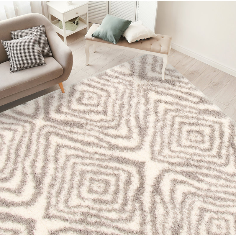 Tapis ivoire / brun Stillings, Rectangle 6 pi 7 po x 9 pi 6 po