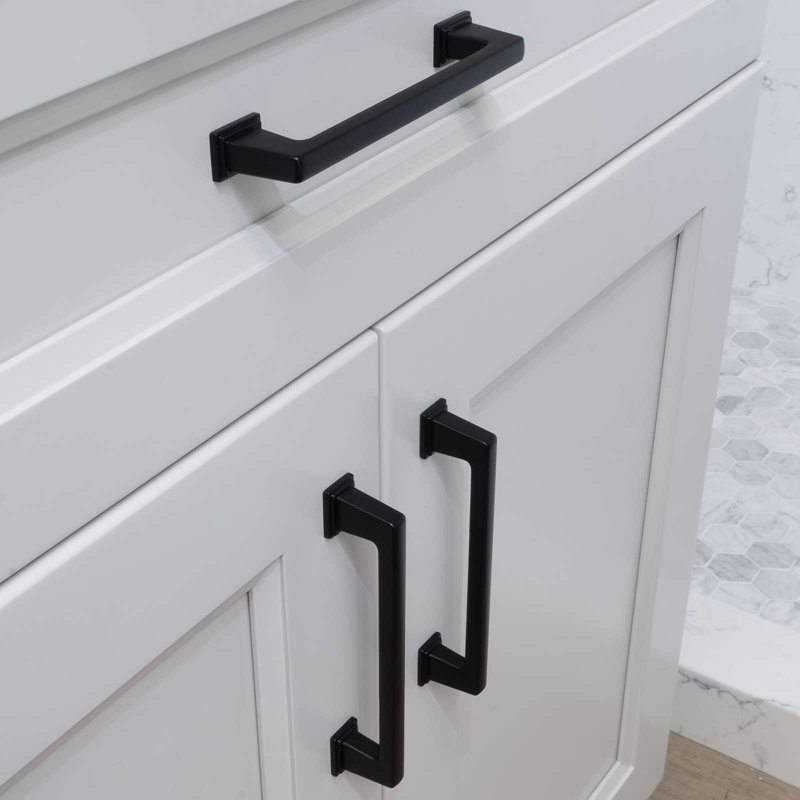 Poignées d'armoire de cuisine 5 po Modket, Noir mat