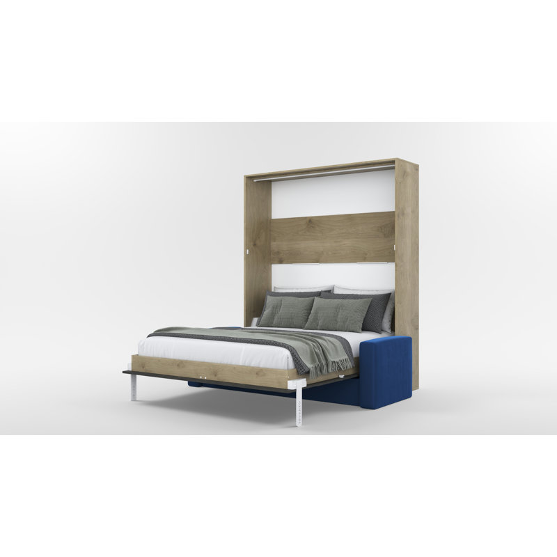 Neidelin Upholstered Bed, Grey/Beige/Navy