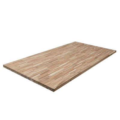 Ebern Designs 6 ft. / 74 in. Butcher Block Island in Unfinished Acacia Wood