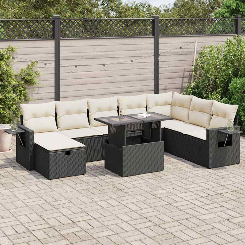 Ensemble de canapé de jardin Vidaxl - noir