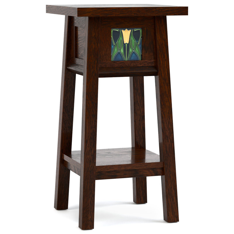 Solid Wood End Table, 24" H x 12.5" W x 12.5" D