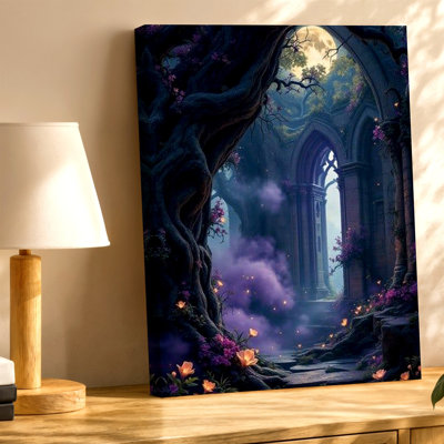 Reproduction d'art sur toile gothique, paysage de lune, paysage fantaisiste, paysage coordonné