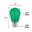 Ampoule à filament omnidirectionnel vert S14 de 2 watts (équivalent à 40 watts) à culot moyen (E26), paquet de 2-134877024-134877026