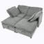 Canapé modulaire à deux couches, librement combinable, 4 places avec fonction de rangement, comprend 4 coussins moelleux