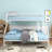 Twin-Over-Full Metal Bunk Bed, Heavy Duty Bunk Bed,Easy Assembly With Enhanced Upper-Level Guardrail, White