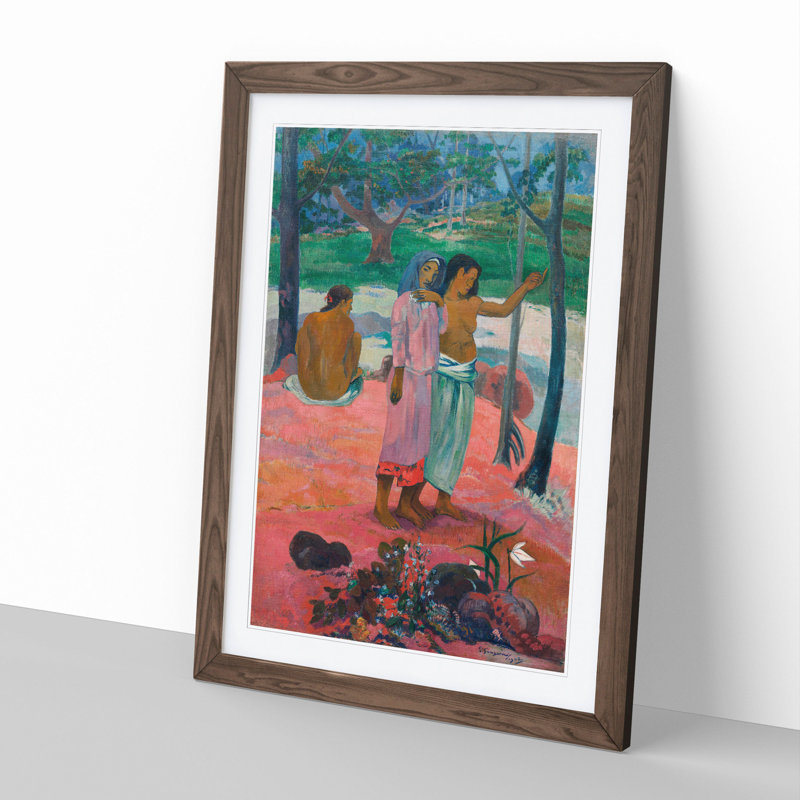 The Call by Paul Gauguin - Picture Frame Painting, 48cm H x 36cm W x 2cm D, Walnut Framed