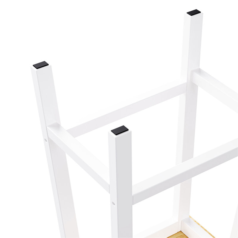 2 tabourets de salle à manger en bois massif de 25,6 po de hauteur pour la cuisine et la maison, Blanc