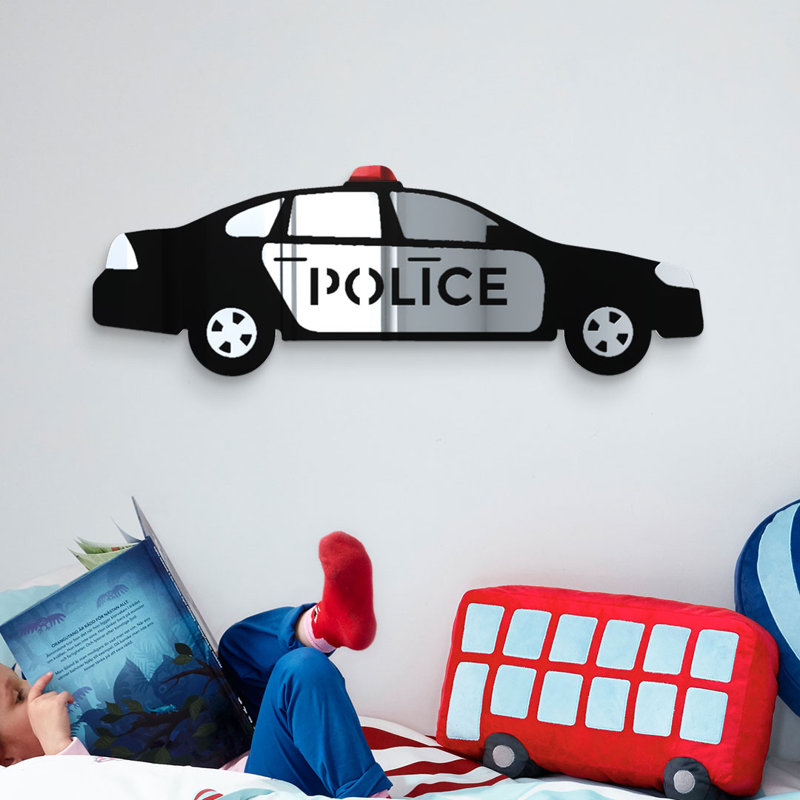 Police Car Wall Decor, 8" H x 23" W x 1" D