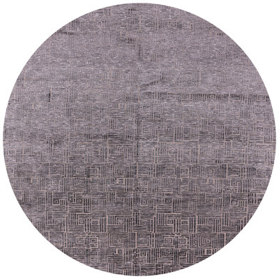 Tapis gris à motif géométrique Bornier