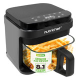 Nutrichef 5.8 Quart Air Fryer | 8-1 Preset Cook Modes | Transparent Fry Bowl For Cooking Results | Cook Shrimp, Steak, Fries, Wings, Chicken & More | Precise Temperature Control & Time