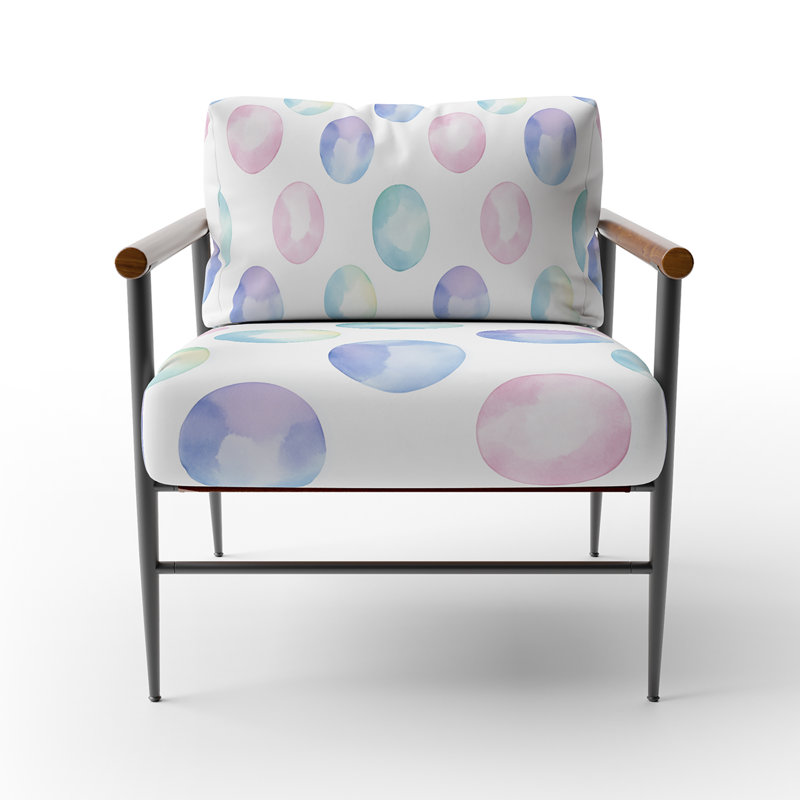 Chaise rembourrée Kids - rembourrée Sweet Circles, Bras ronds bruns