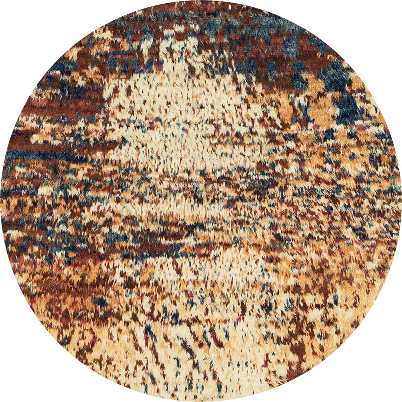 Abstract Indoor Rug, Round 5'