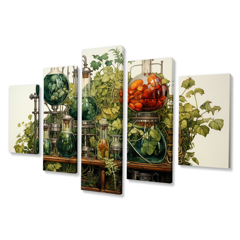 Laboratoires de recherche scientifique An II - Art mural sur toile architecture - 5 panneaux
