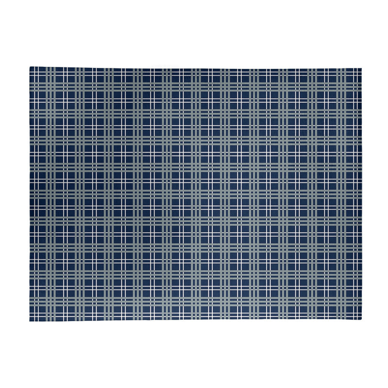 Tapis à carreaux bleu, Rectangle 8 pi x 10 pi