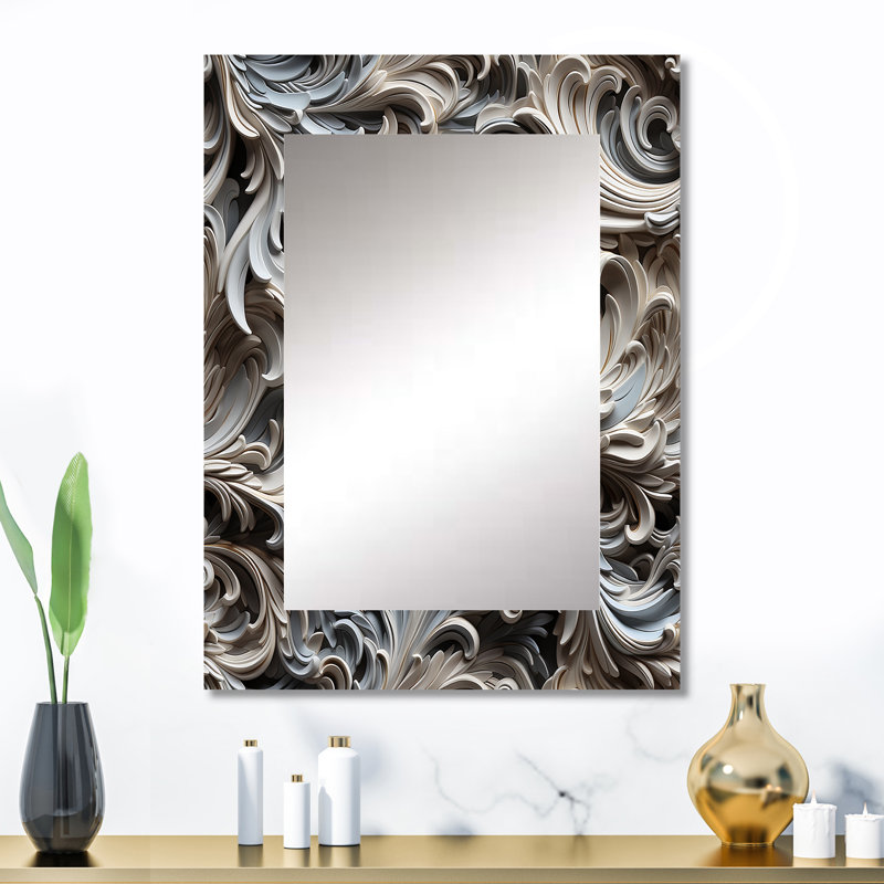 Motif cachemire beige et argent Bagent, 32 po x 24 po