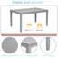 6 chaises de salle à manger rectangulaires en bois avec chaises rembourrées et banc, gris, surface de l'eau, espace design dans la chaise de bar, placage huilé, sièges en lin confortables