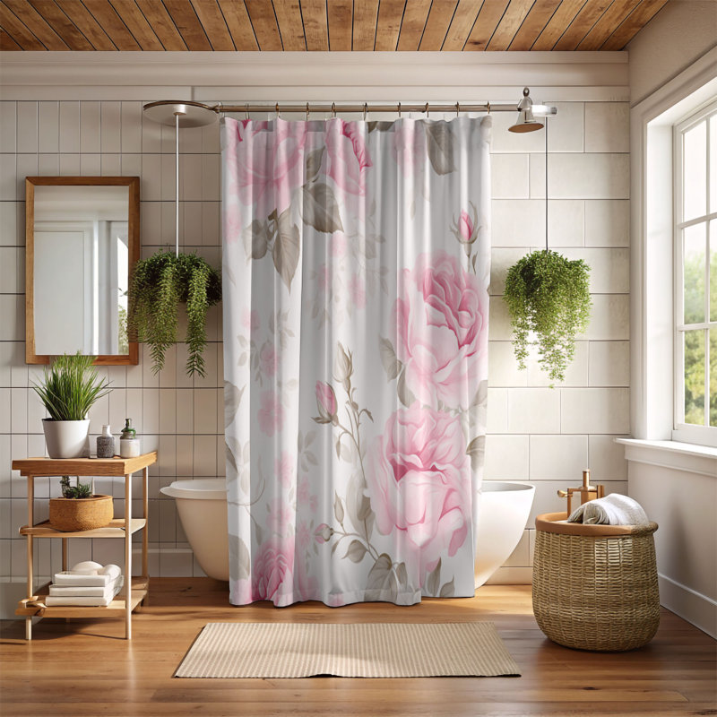 Chic Flower - Premium Shower Curtain, 74"H x 71"W