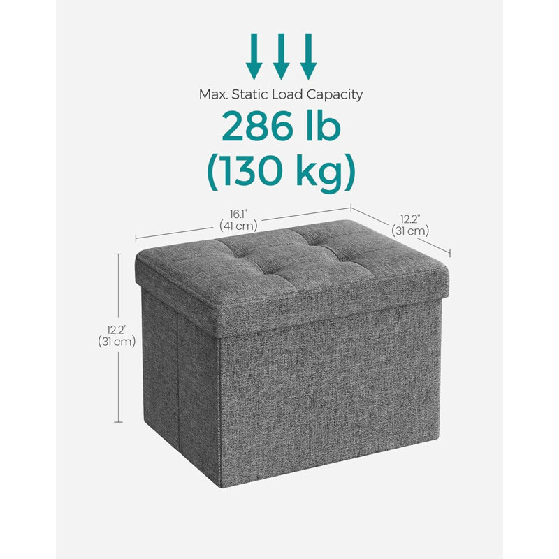 Mazie Collectio Folding Storage Ottoman Foot Res Load Capacity For Living Room Bedroom Home Office Dorm ULSF102G01