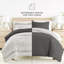 Ensemble de literie réversible 8 pièces - Housse de couette à motif, insert d'édredon et ensemble de draps unis-99311783-99311795