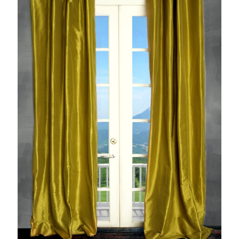 Panneau de rideau simple semi-diaphane avec passe-tringle Shelburne, l 50 po x L 108 po, Chocolat