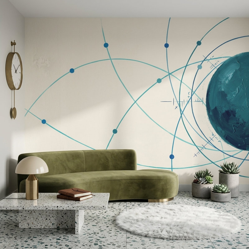 Décoration murale Mid Century Modern, Non tissé, 120 po x 96 po