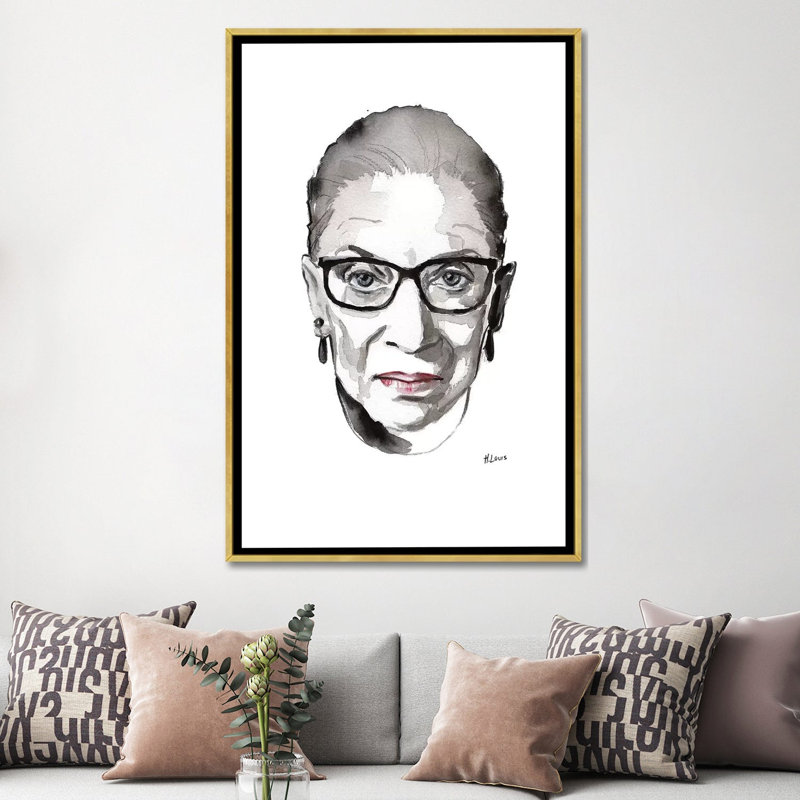 Impression RBG par Hodaya Louis, H 60 po x l 40po x P 1,5 po, Toile encadrée d'or, Pas de tapis