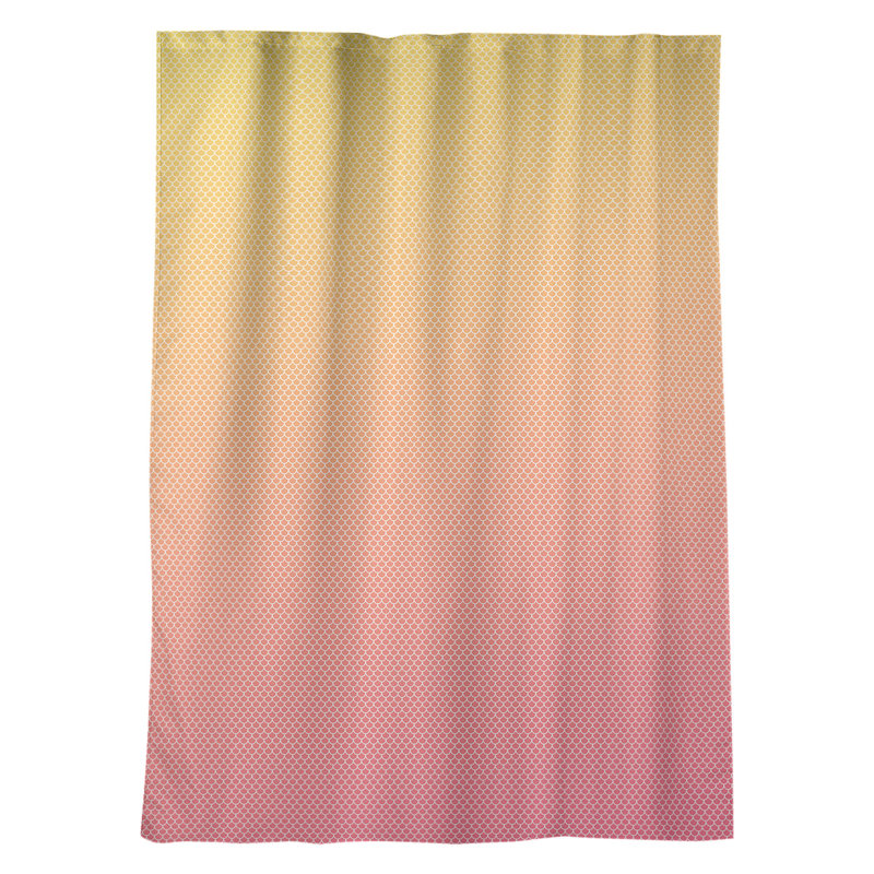 Sheer Curtain Single Panel, Yellow/Pink