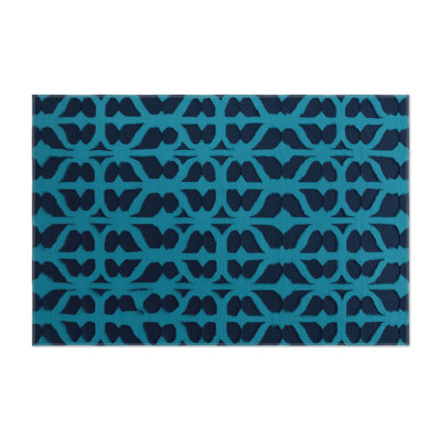 Trellis Blue Indoor and Outdoor Area Rug