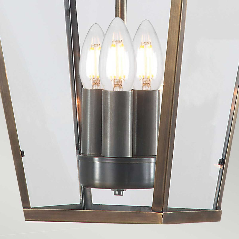 Ville 3 - Light Outdoor Hanging Lantern, Brass