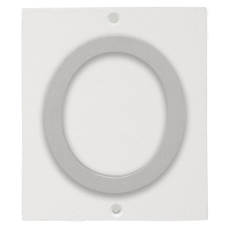 Plaque d’adresse murale sur 1 ligne flottante, Blanc, Aluminium brossé, Oui