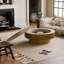Table basse ronde avec rangement Table d'appoint moderne en placage de bois massif-984172020-975042259