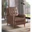 Fauteuil inclinable brun capitonné