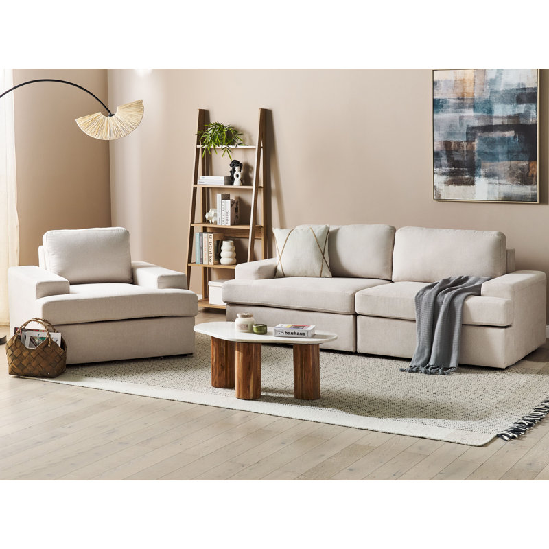 Quantravious 2 - Piece Living Room Set, Light Beige
