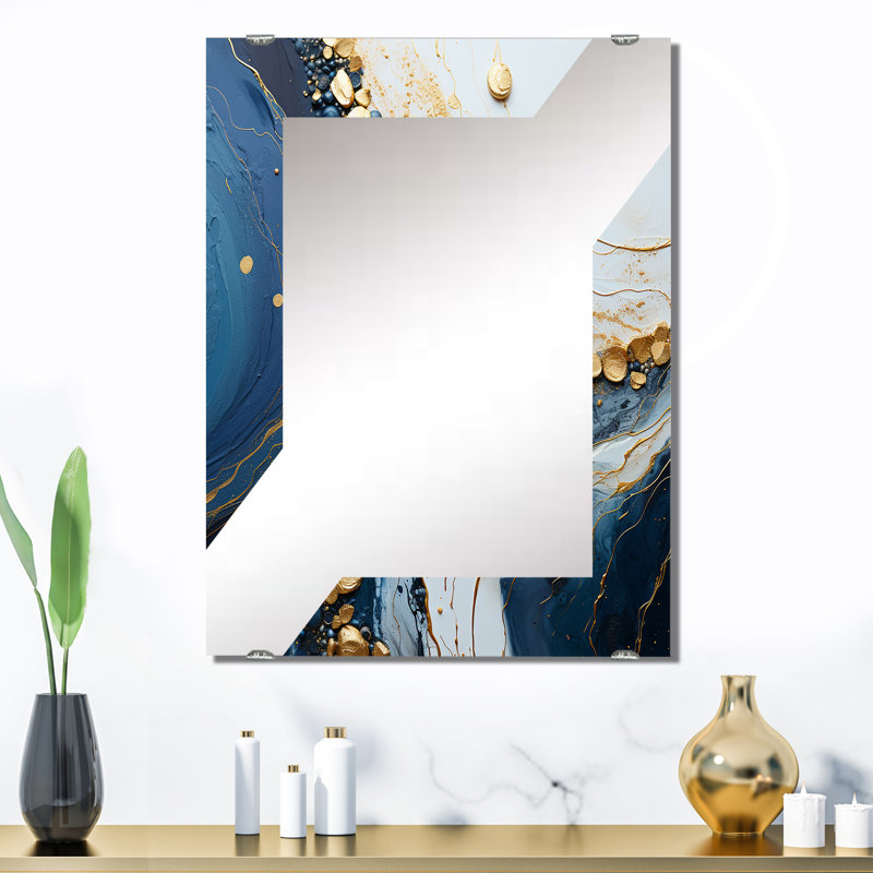 Lyte - Grand miroir mural à encre liquide abstraite MIR137108, 32 po x 24 po