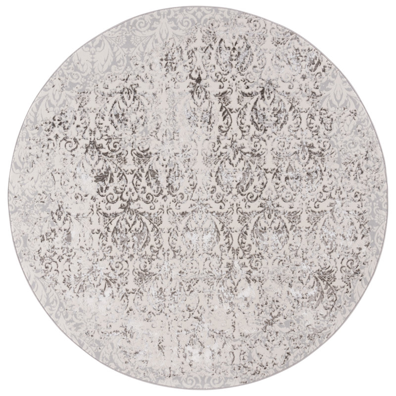 Blondina Performance Damask Rug, Round 6'7"