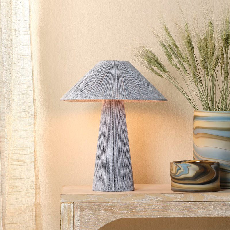 Lampe de table en osier / rotin Karinthia, Gris