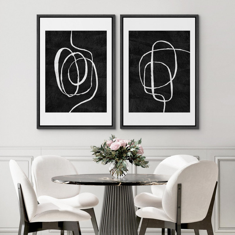 «Duotone Blue Oak Woodest Tree Rings Wilderness», 2 pièces sur toile, Cadre noir, H 24 po x l 36 po