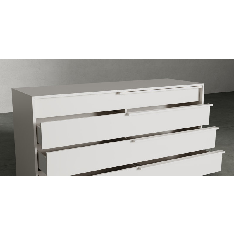 Mangotsfield 60" W 4-Drawer Soft-Close Dresser, Chateau Gray