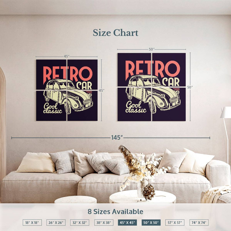 Mehar Cool Classic Retro Car, 45" H x 45" W