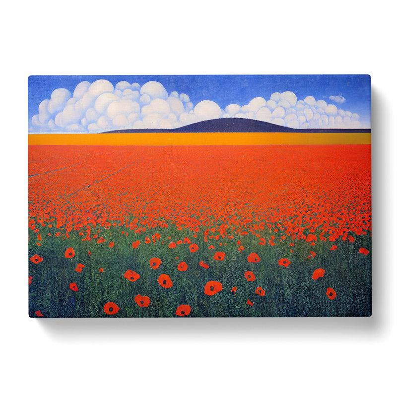 Captivating Poppy Field Flowers - Wrapped Canvas, 50cm H x 76cm W x 3cm D