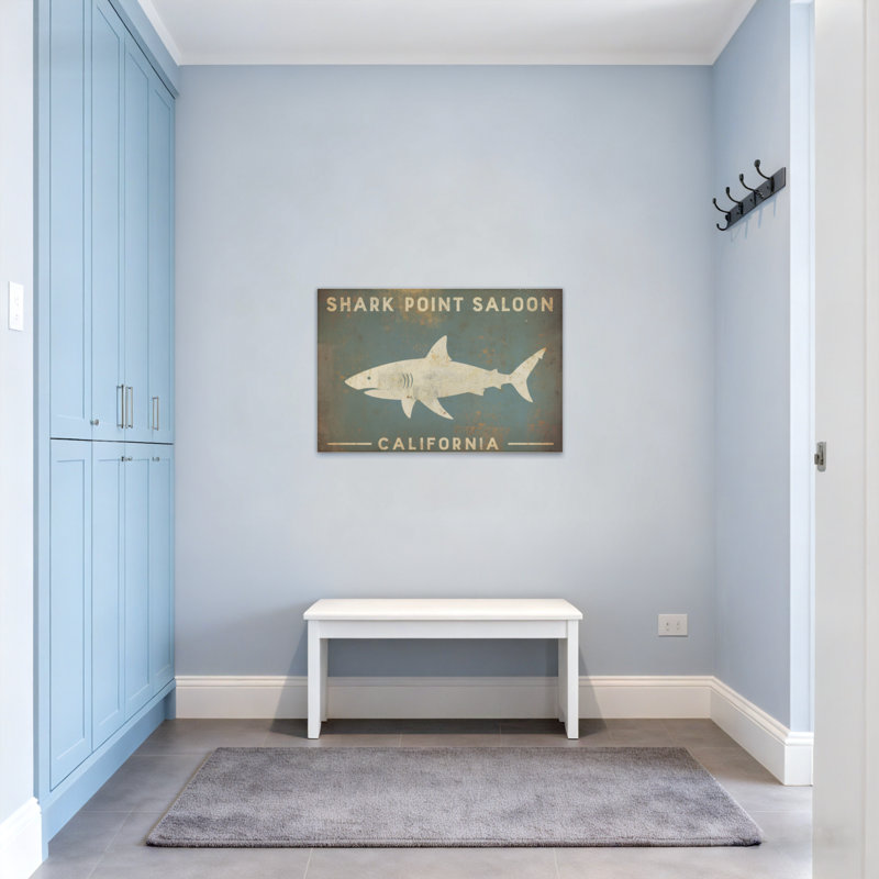 Animals Shark Point Saloon California Sign, 16" H x 24" W