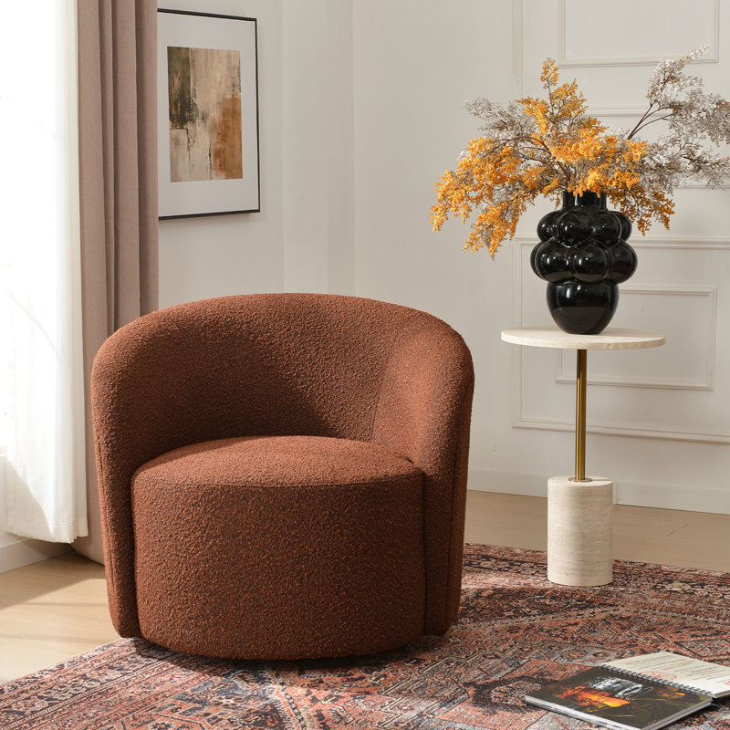 Fauteuil demi-tonneau pivotant Clcle, Brun