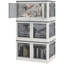 32 bacs de rangement empilables avec couvercles, 3 paquets d'organisateurs de placard pliables