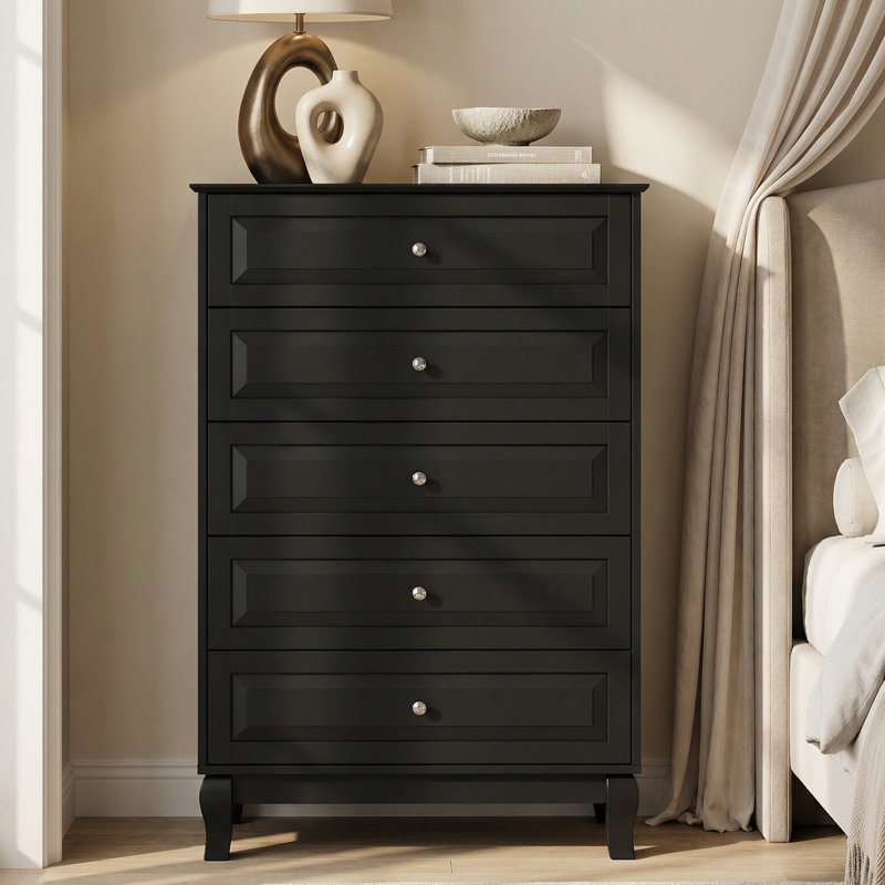 31.5 " W 5 - Drawer Dresser, Black