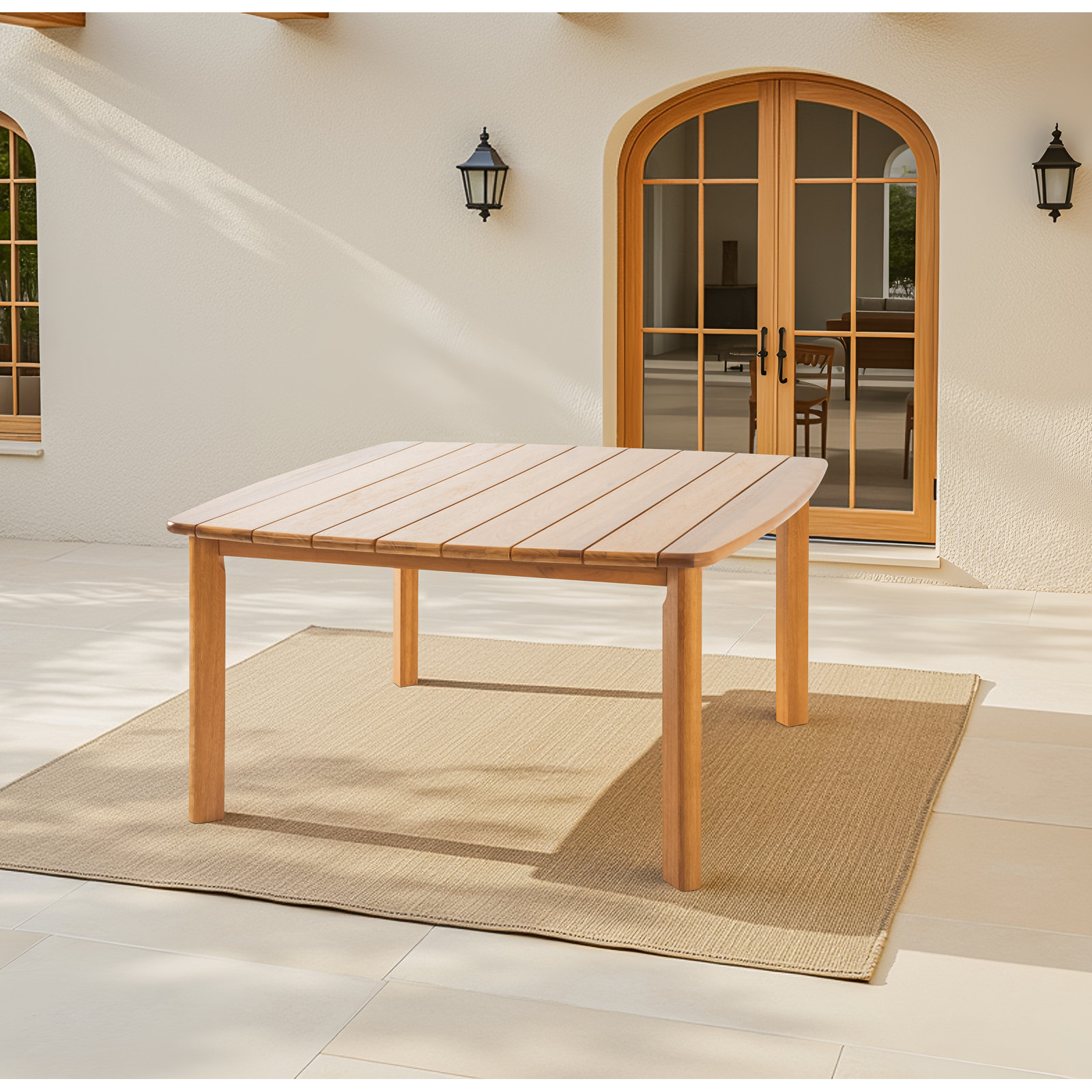 55" Eucalyptus Patio Dining Table