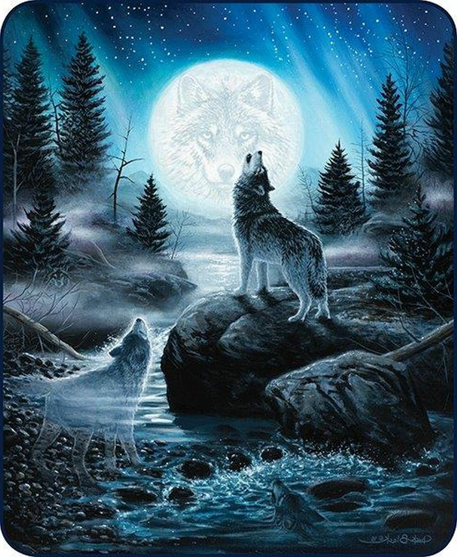 Howling outlet wolf blanket